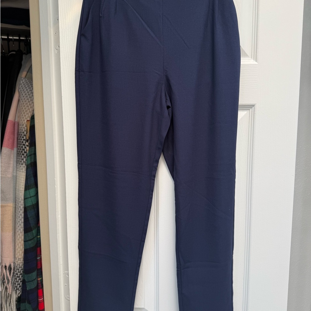 Lulu's Navy Ankle High Waisted Dress Pants